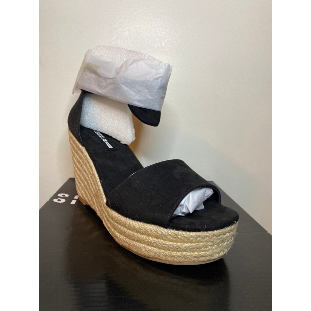 Black espadrille sandals By Design Lab Lord & Taylor NIB size 8.5